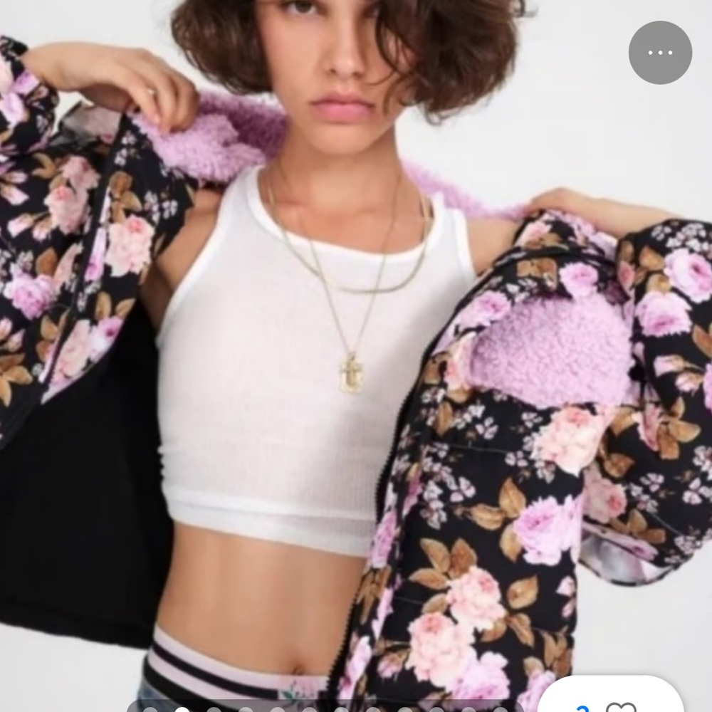 For Love and Lemons Floral Puffer Jacket - Picture 3 of 9